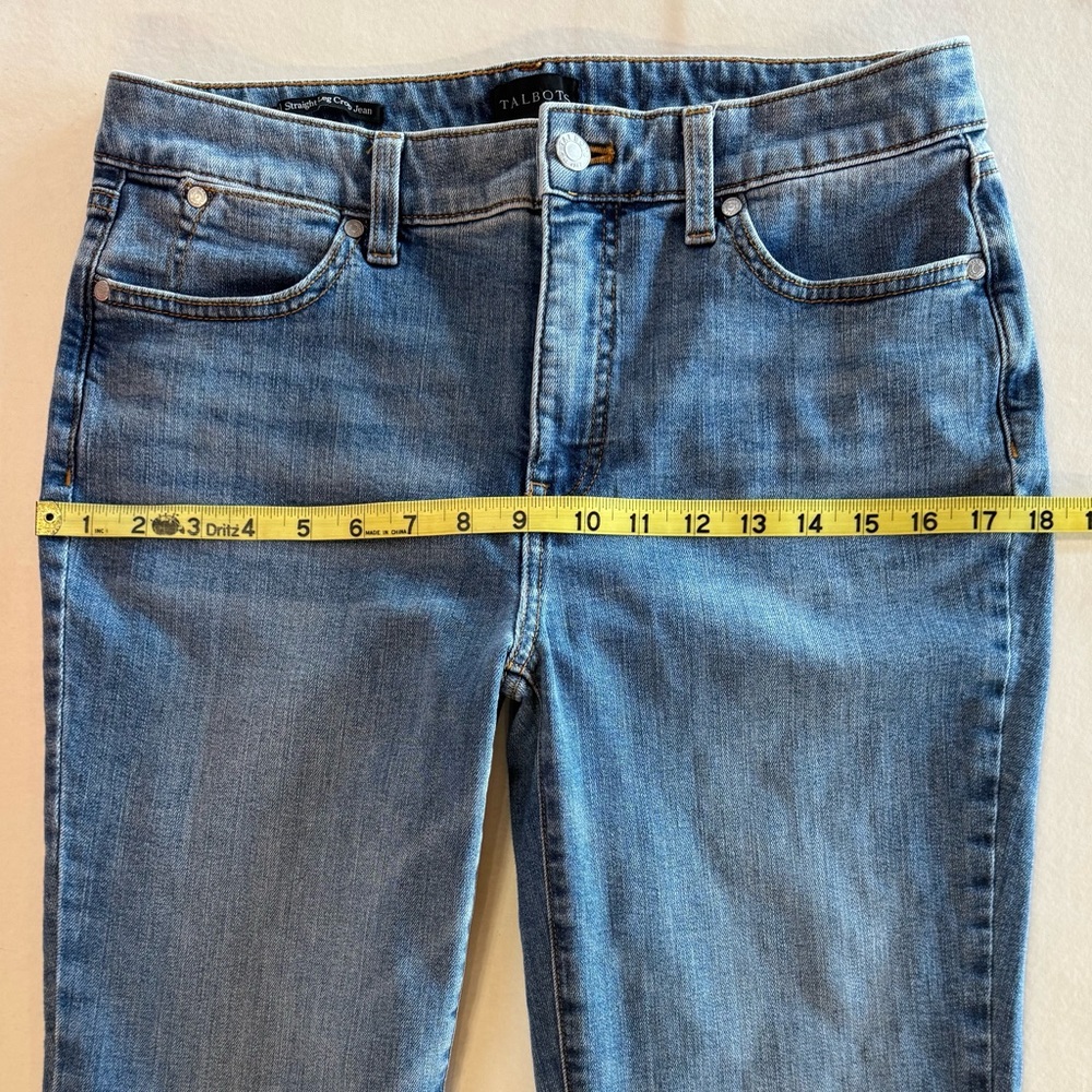 TALBOTS Straight Leg Crop Jeans Raw Hem Lenox Wash (6) - Picture 10 of 17